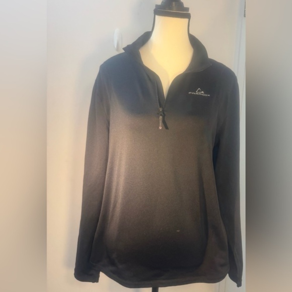 Paradox Long Sleeve 1/4 Zip Pullover Women's  Fitted Athletic Size Large Black